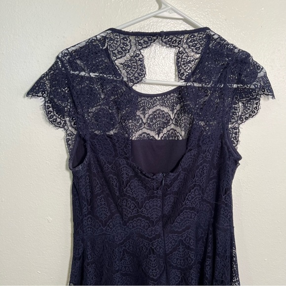 Kensie Fit & Flare Dress Navy Blue Lace 8 - Picture 8 of 15